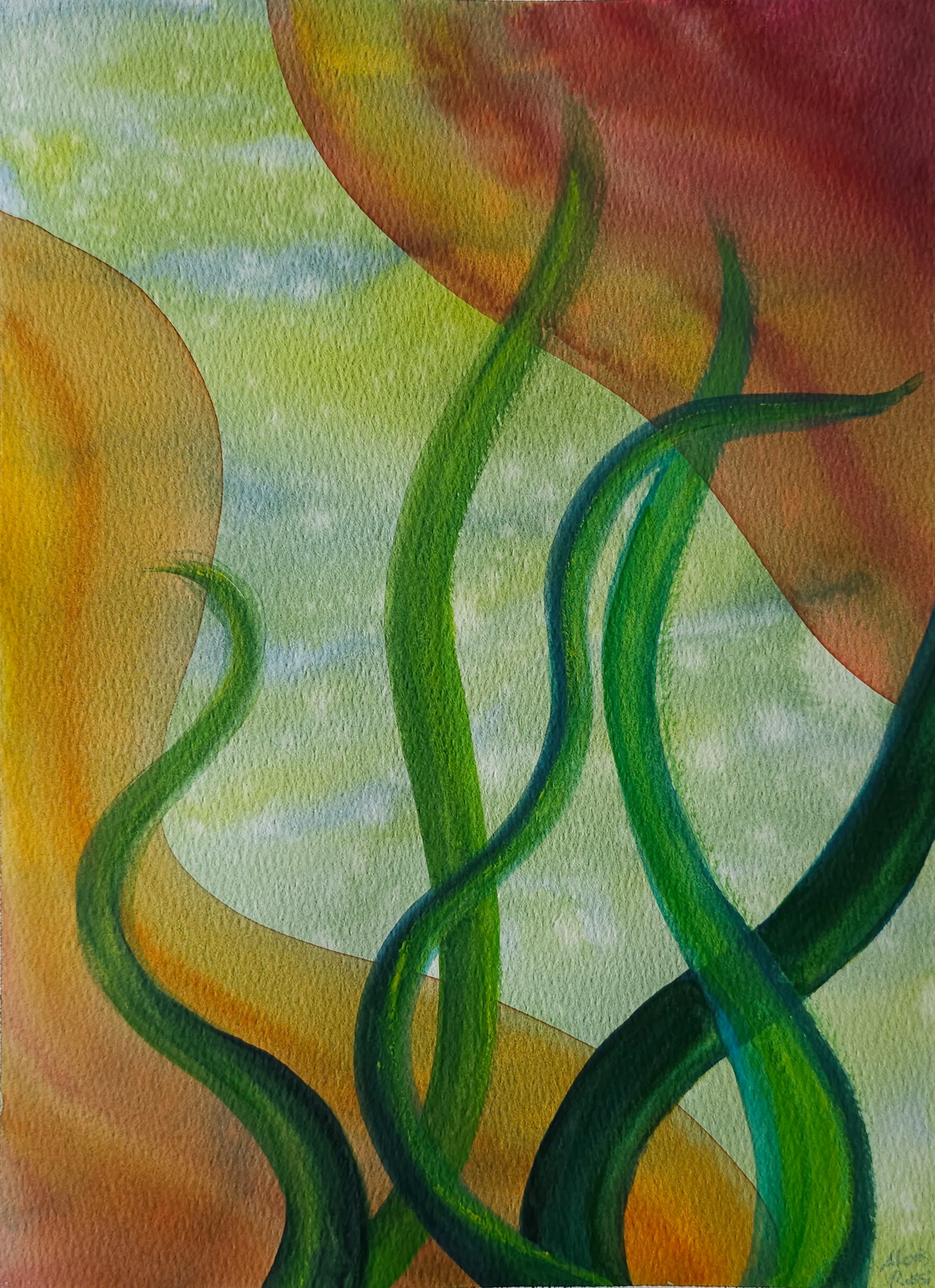 Abstract watercolor painting